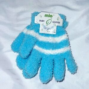 Blue Striped Baby Gloves